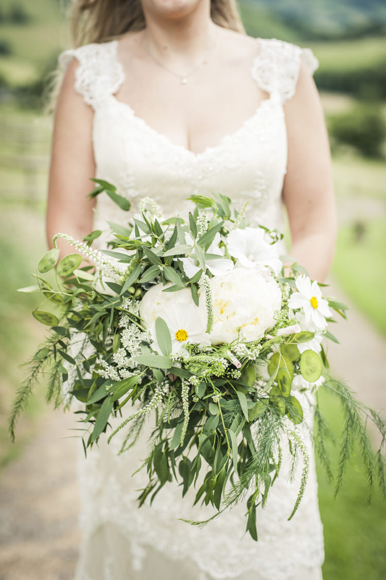 Peony Bouquet Flowers Bride Bridal Greenery Foliage Chilled Country Boho White Green Wedding http://eleanorjaneweddings.co.uk/