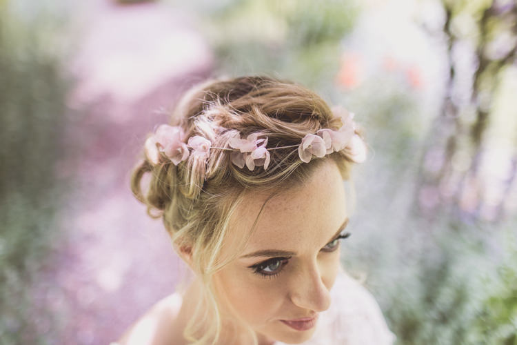Flower Crown Accessory Bride Bridal Hair Rose Quartz Serenity Spring Wedding Ideas https://www.wearetheclarkes.com/