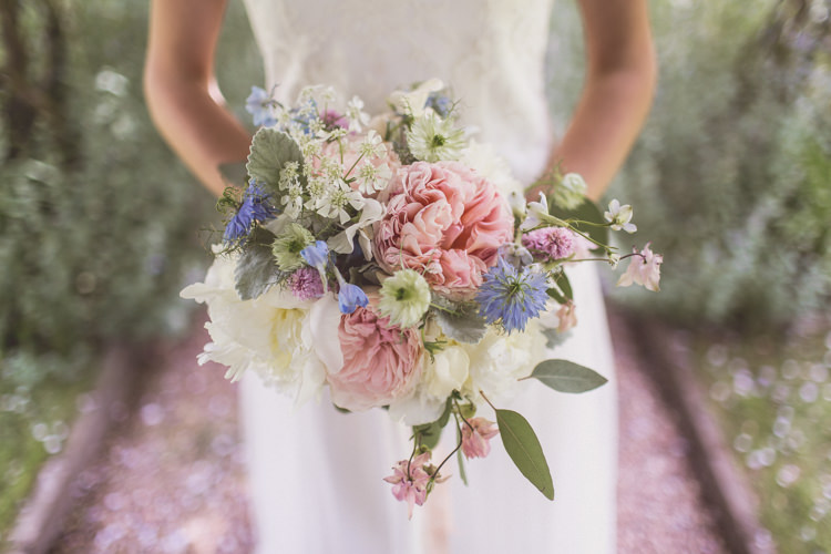 Peonies Hydrangea Delphinium Rose Bouquet Flowers Pastel Bride Bridal Rose Quartz Serenity Spring Wedding Ideas https://www.wearetheclarkes.com/
