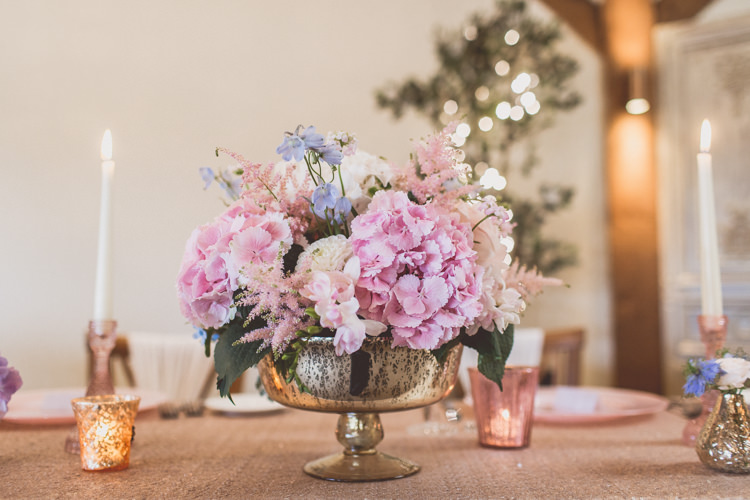 Peonies Hydrangea Delphinium Rose Bouquet Flowers Pastel Rose Quartz Serenity Spring Wedding Ideas https://www.wearetheclarkes.com/