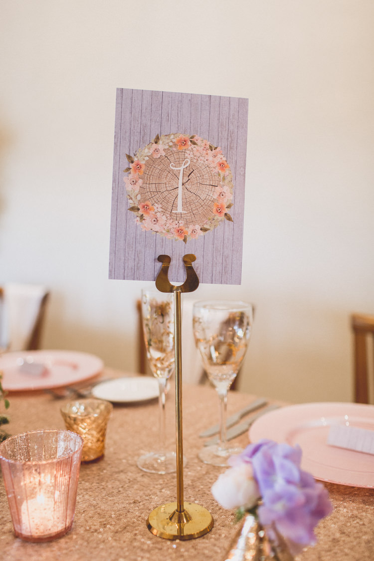 Floral Log Table Number Stationery Rose Quartz Serenity Spring Wedding Ideas https://www.wearetheclarkes.com/