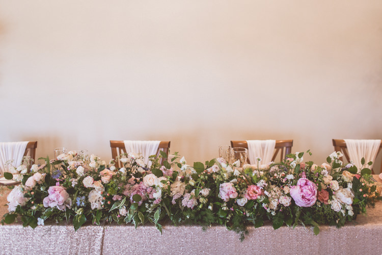 Top Table Flowers Decor Rose Quartz Serenity Spring Wedding Ideas https://www.wearetheclarkes.com/