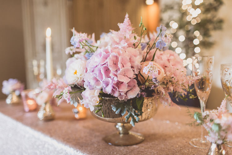 Peonies Hydrangea Delphinium Rose Bouquet Flowers Pastel Rose Quartz Serenity Spring Wedding Ideas https://www.wearetheclarkes.com/