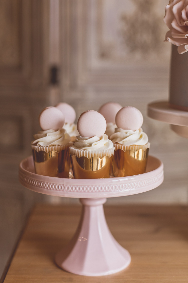 Cupcakes Macaron Stand Rose Quartz Serenity Spring Wedding Ideas https://www.wearetheclarkes.com/
