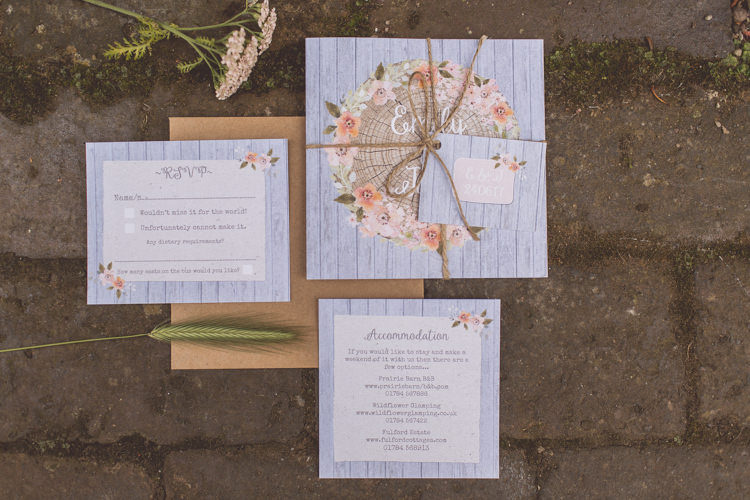 Floral Log Stationery Invite Rose Quartz Serenity Spring Wedding Ideas https://www.wearetheclarkes.com/