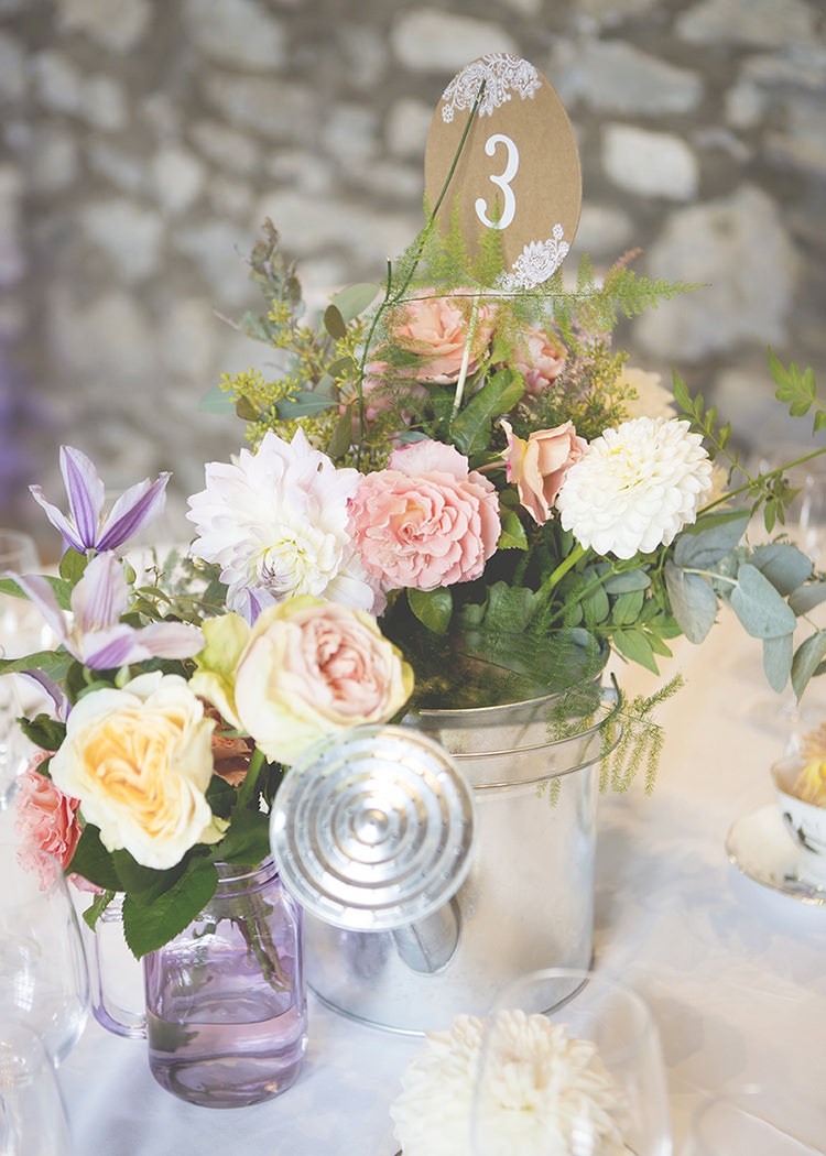 Table Number Floral Container Dahlia Rose Pastel Pretty Flower Garden Style Wedding http://katrinamatthewsphotography.co.uk/