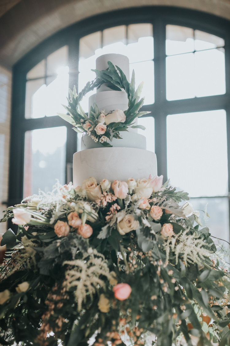 Cake Flowers Floral Foliage Botanical Industrial Into The Wild Greenery Wedding Ideas http://www.ivoryfayre.com/