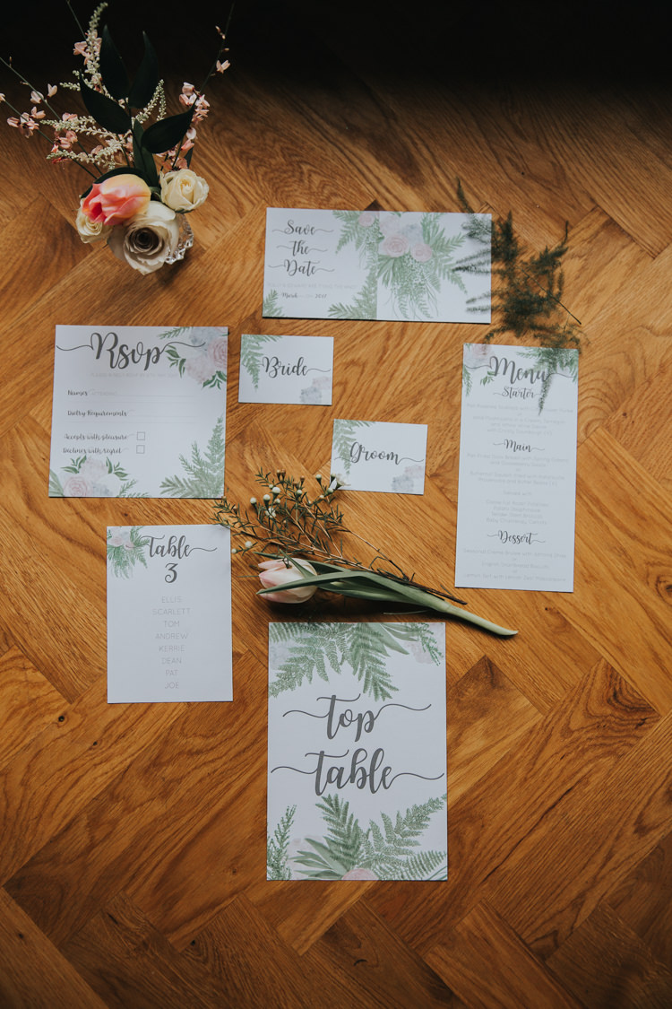 Botanical Stationery Invitation Place Card Menu Setting Paper Industrial Into The Wild Greenery Wedding Ideas http://www.ivoryfayre.com/