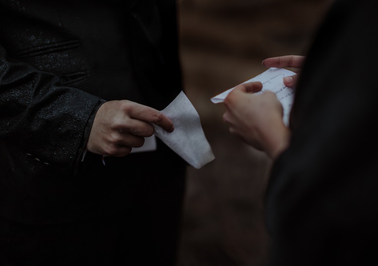 Bride Groom Handwritten Vows Rain Breathtaking Wild Scotland Elopement http://www.theferros.com/