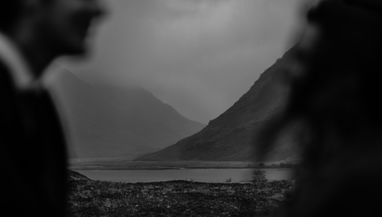 Bride Groom Hills Lake Rain Clouds Breathtaking Wild Scotland Elopement http://www.theferros.com/