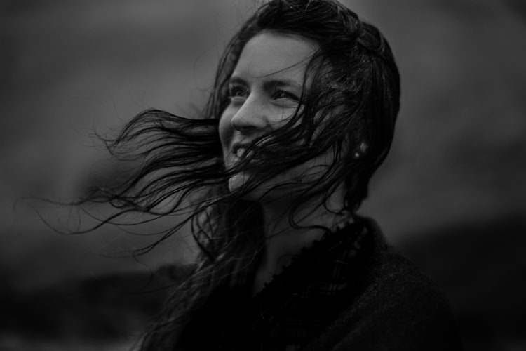 Bride Windswept Hair Black Wrap Rain Breathtaking Wild Scotland Elopement http://www.theferros.com/