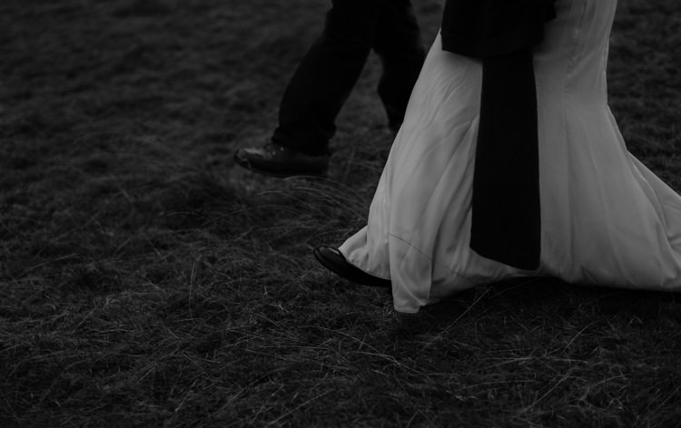 Bride Beaded Chiffon Bridal Gown Black Wrap Groom Tailored Black Suit Breathtaking Wild Scotland Elopement http://www.theferros.com/