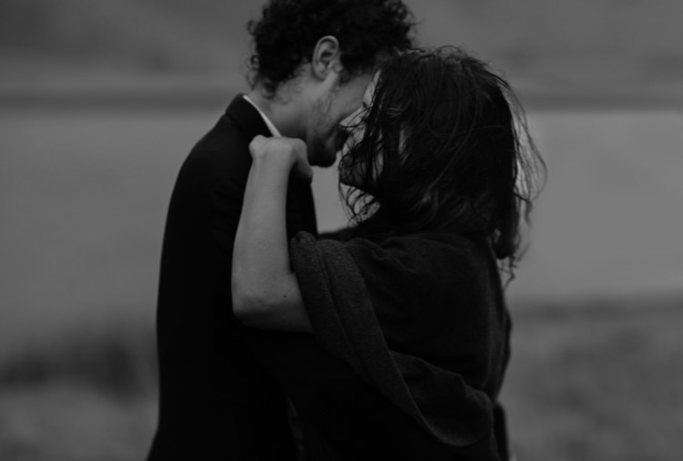 Bride Black Wrap Bridal Gown Groom Tailored Black Suit Slow Dance Breathtaking Wild Scotland Elopement http://www.theferros.com/