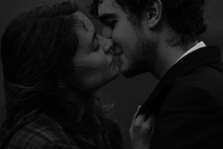 Bride Tartan Wrap Groom Tailored Black Suit Kiss Breathtaking Wild Scotland Elopement http://www.theferros.com/