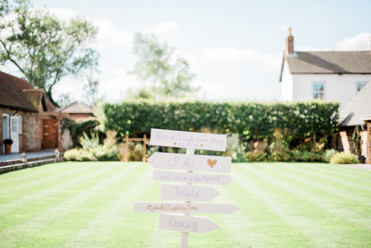 Sign Post White Painted Modern Rustic Ivory Barn Wedding http://vickylamburn.com/