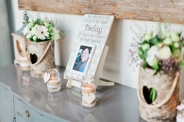 Lost Loved Ones Memory Table Photographs Modern Rustic Ivory Barn Wedding http://vickylamburn.com/