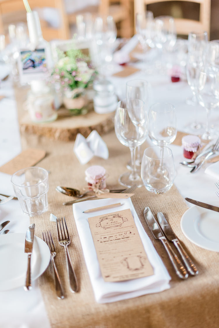Hessian Burlap Table Cloth Runner Modern Rustic Ivory Barn Wedding http://vickylamburn.com/
