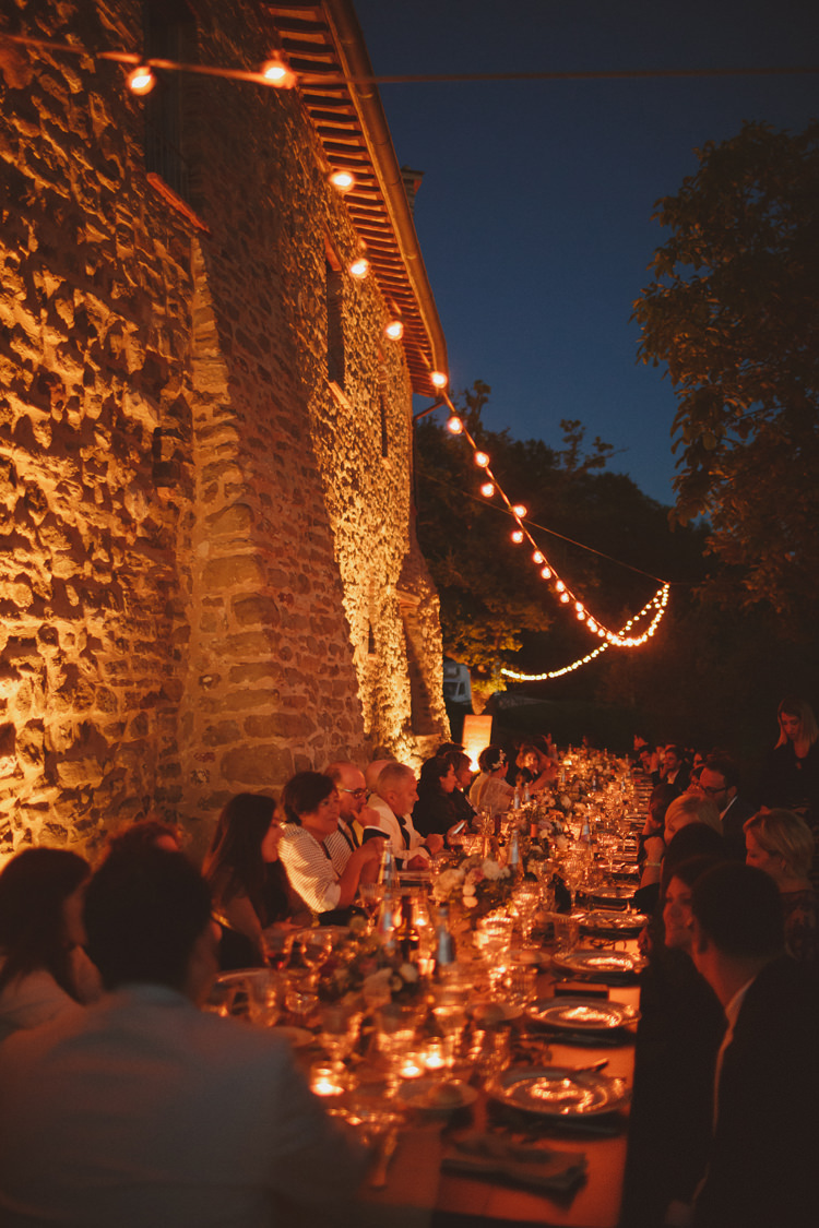 Festoon Lights Beautifully Intimate Open Air Wedding Umbria http://www.edpeers.com/