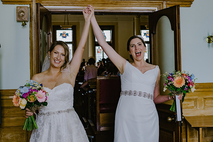 Brides Bridal Sweetheart Neckline Grecian Multicolour Bouquet Colourful Fun Party Brighton Wedding http://jmcsweeneyphotography.co.uk/