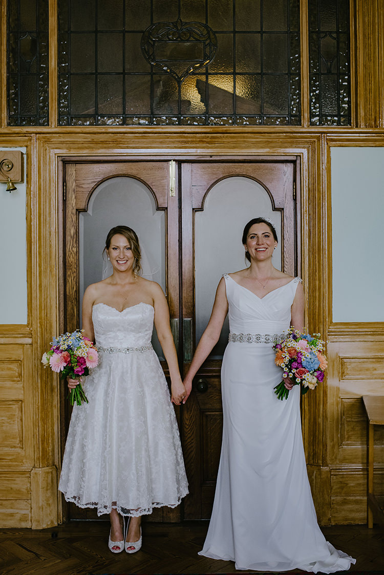 Brides Bridal Sweetheart Neckline Grecian Dress Multicolour Bouquet Colourful Fun Party Brighton Wedding http://jmcsweeneyphotography.co.uk/