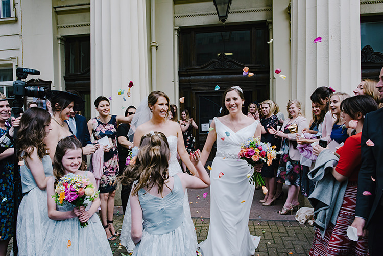Brides Bridal Confetti Shot Colourful Fun Party Brighton Wedding http://jmcsweeneyphotography.co.uk/