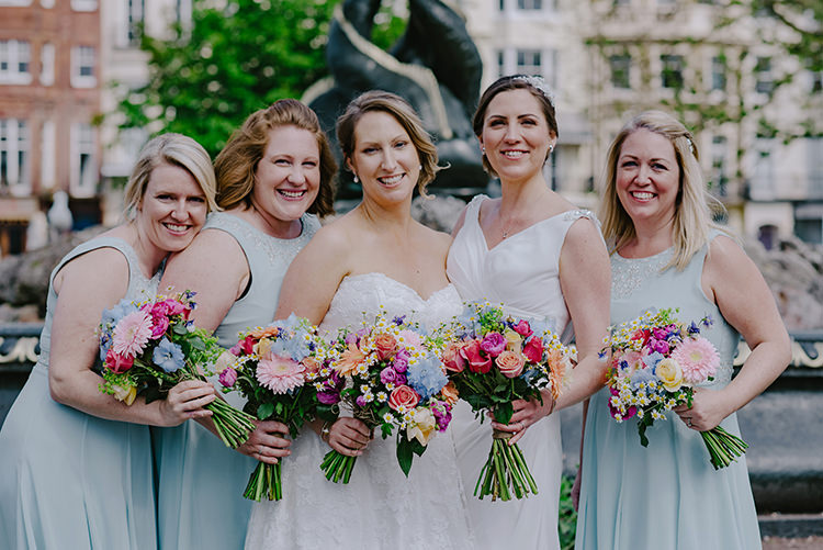 Brides Bridal Bridesmaids White Leaf Boutique Ocean Studio Monsoon Muticolour Bouquets Colourful Fun Party Brighton Wedding http://jmcsweeneyphotography.co.uk/