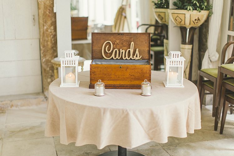 Card Table Storm Lanterns Laser Cut Sign Wooden Natural Romantic Chateau Destination Wedding South of France http://www.jayrowden.com/