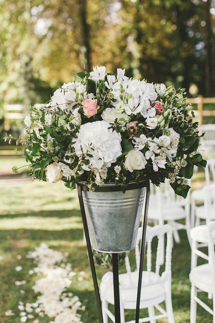 Aisle Flowers Roses White Natural Romantic Chateau Destination Wedding South of France http://www.jayrowden.com/