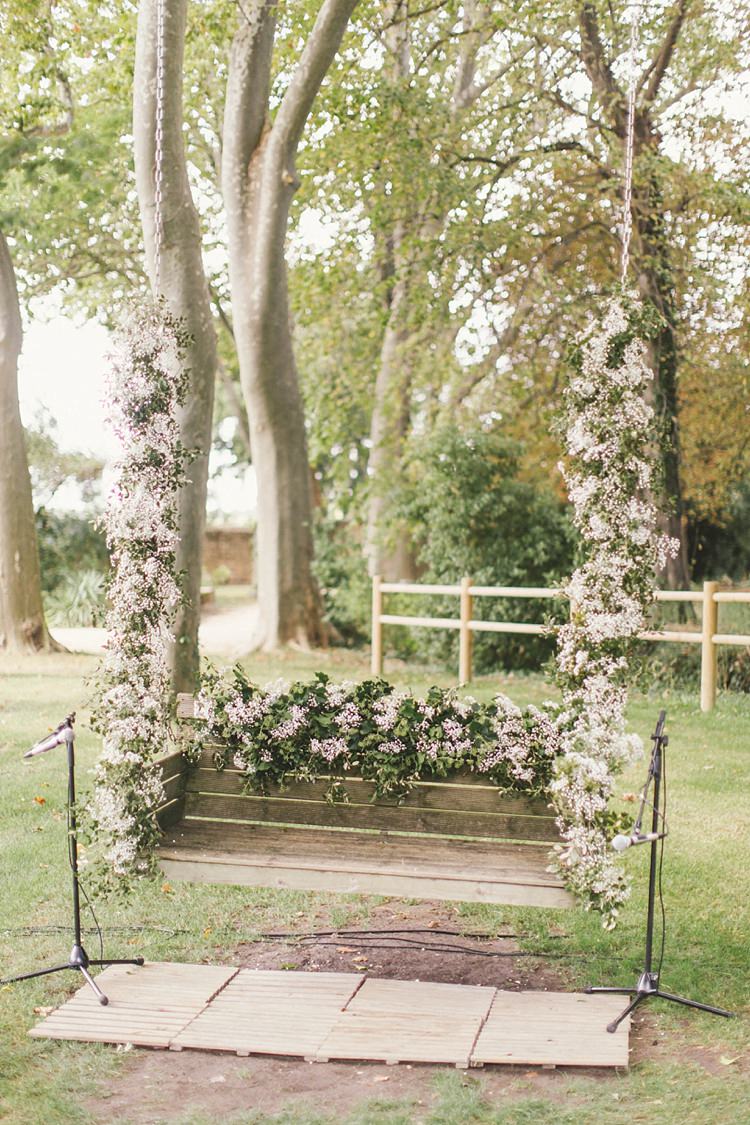 Floral Swing Seat Flowers Decor Ceremony Natural Romantic Chateau Destination Wedding South of France http://www.jayrowden.com/