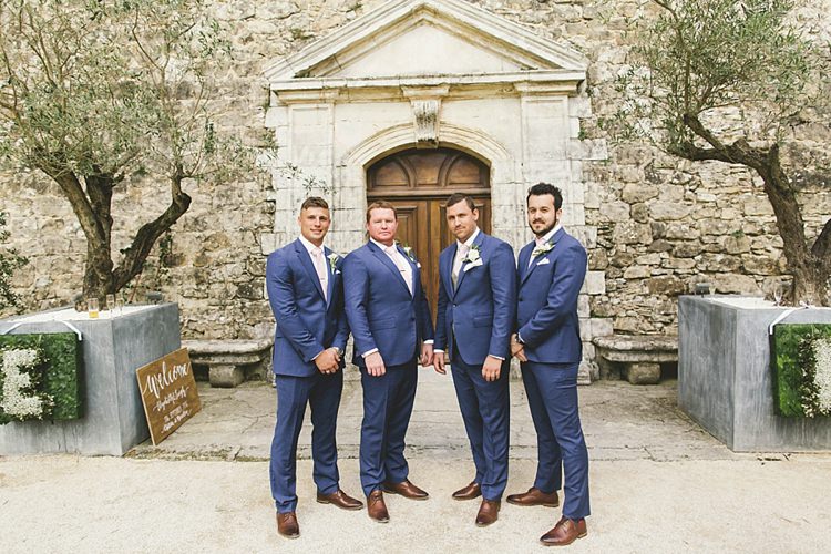 Groom Groomsmen TM Lewin Brown Brogues Blue Natural Romantic Chateau Destination Wedding South of France http://www.jayrowden.com/