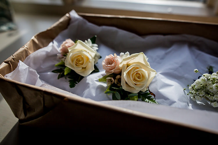 Rose Buttonholes Stylish Winter Glamour Wedding http://lunaweddings.co.uk/