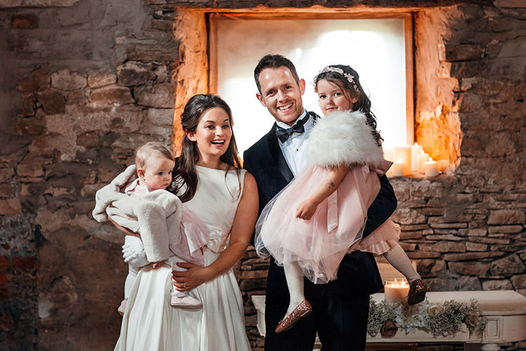 Bride Groom Daughters Children Kids Family Stylish Winter Glamour Wedding http://lunaweddings.co.uk/