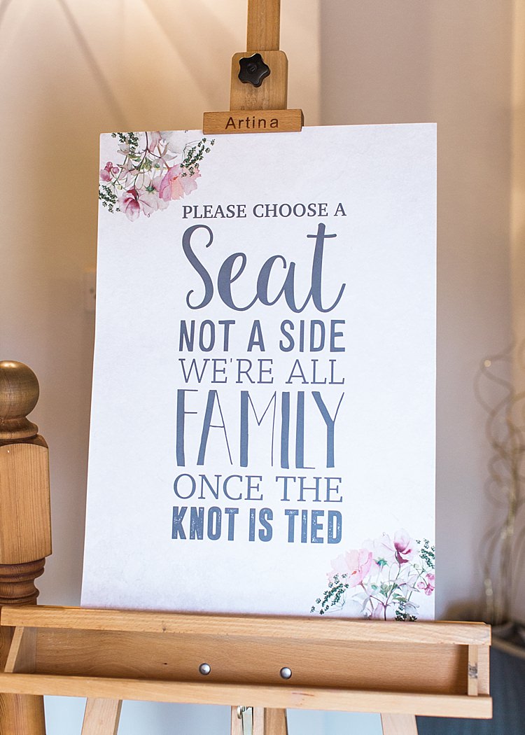 Ceremony Sign Easel Romantic Soft Pastels Barn Wedding http://www.sungblue.com/