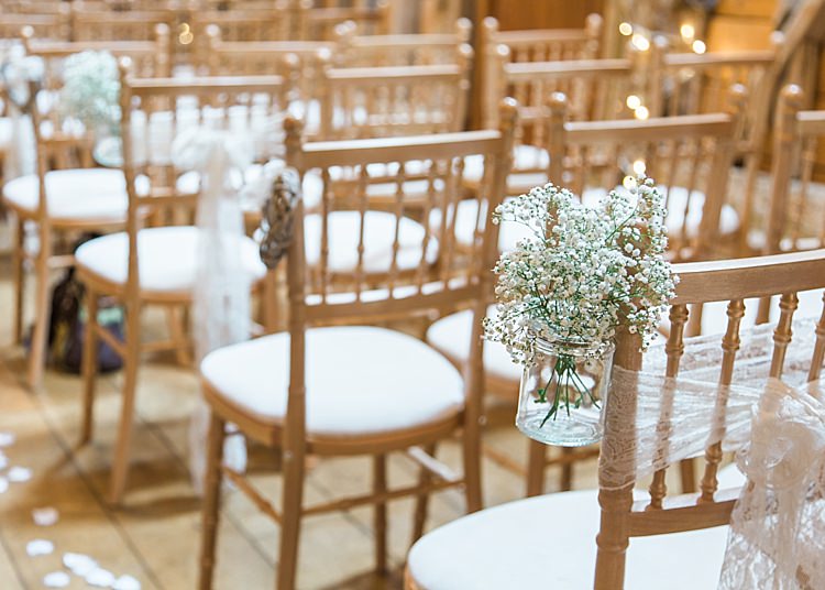Gypsophila Aisle Jars Decoration Romantic Soft Pastels Barn Wedding http://www.sungblue.com/
