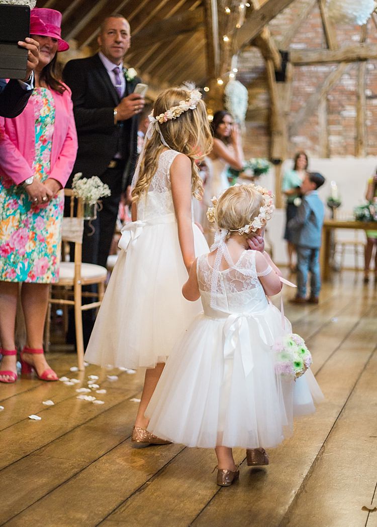 Flower Girl Floral Crown Ball Romantic Soft Pastels Barn Wedding http://www.sungblue.com/