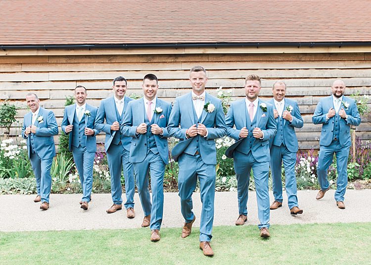Groom Groomsmen Next Bow Tie Tan Shoes Romantic Soft Pastels Barn Wedding http://www.sungblue.com/