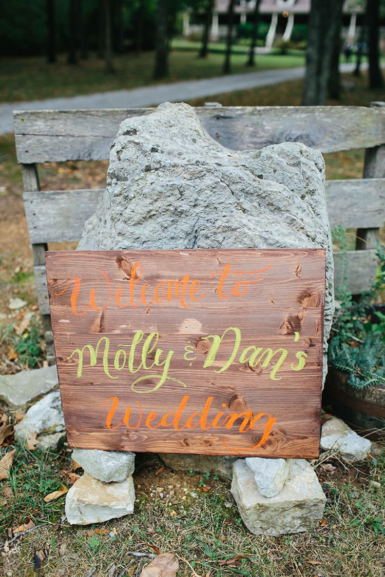 Wedding Welcome Sign Coloured Calligraphy Wooden Sign Creative Quirky Rustic Barn Wedding Tennessee http://www.alexbeephoto.com/