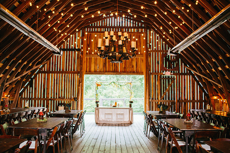 Reception Wooden Barn Fairy Lights Candle Chandelier Wooden Tables Floral Booth Creative Quirky Rustic Barn Wedding Tennessee http://www.alexbeephoto.com/