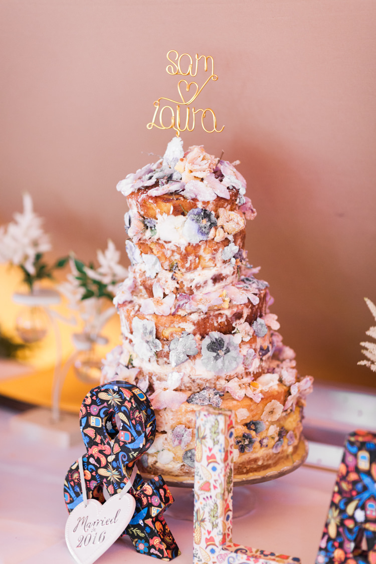 Naked Cake Sponge Layer Fruit Icing Flowers Topper Beautifully Romantic Eclectic Tipi Wedding http://www.jobradbury.co.uk/