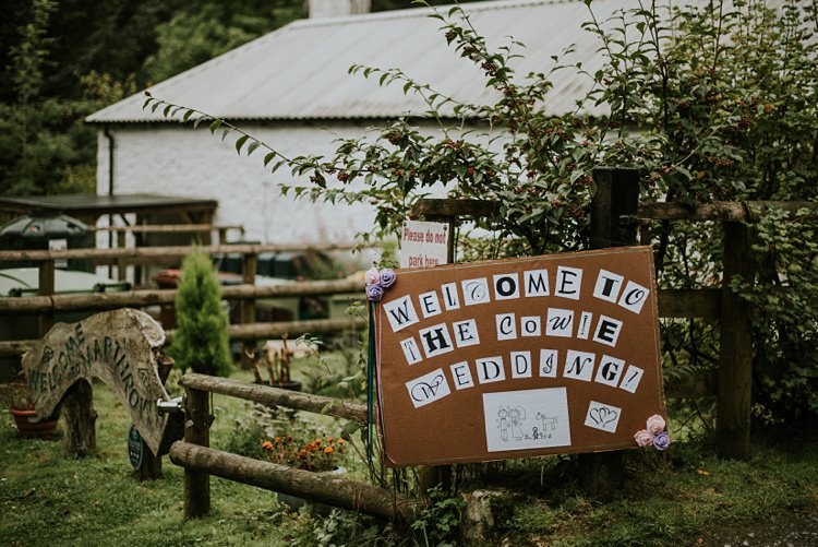 Welcome Sign DIY Creative Woodland Mad Hatters Tea Party Wedding https://www.clairefleckphotography.com/