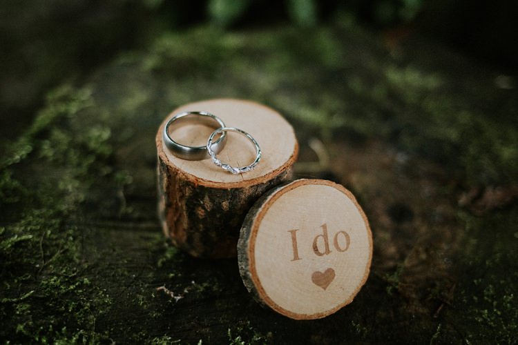 Log Wooden Ring Box Creative Woodland Mad Hatters Tea Party Wedding https://www.clairefleckphotography.com/