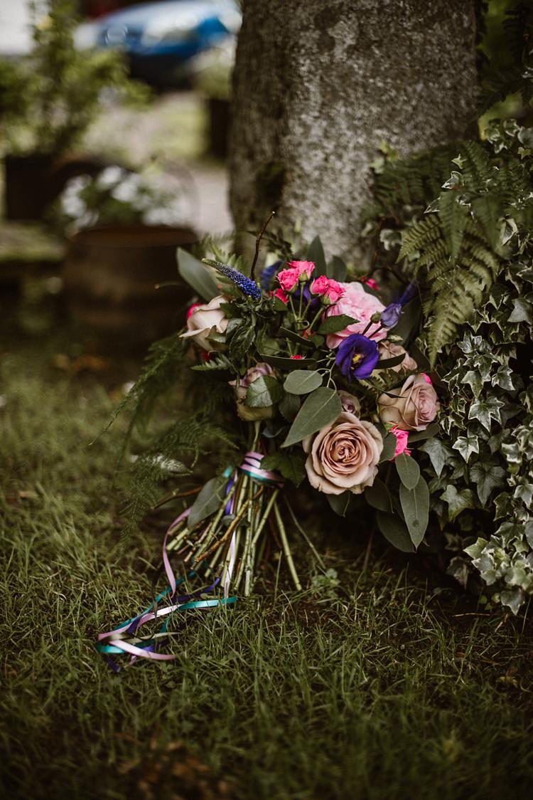 Bouquet Flowers Bride Bridal Pink Rose Purple Creative Woodland Mad Hatters Tea Party Wedding https://www.clairefleckphotography.com/