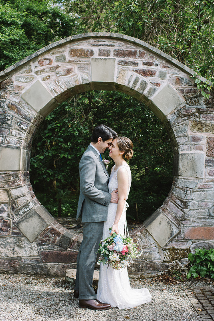 Jenny Packham Bride Bridal Dress Gown Hairpiece Steven Purvis Bespoke Groom Bouquet Pink Blue Peonies Stocks Scenic Outdoor Loch Lomond Wedding http://www.lisadevinephotography.co.uk/