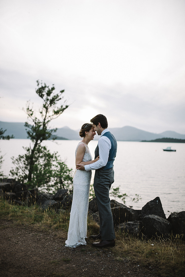 Bride Bridal Jenny Packham Dress Gown Hairpiece Steven Purvis Bespoke Groom Scenic Outdoor Loch Lomond Wedding http://www.lisadevinephotography.co.uk/