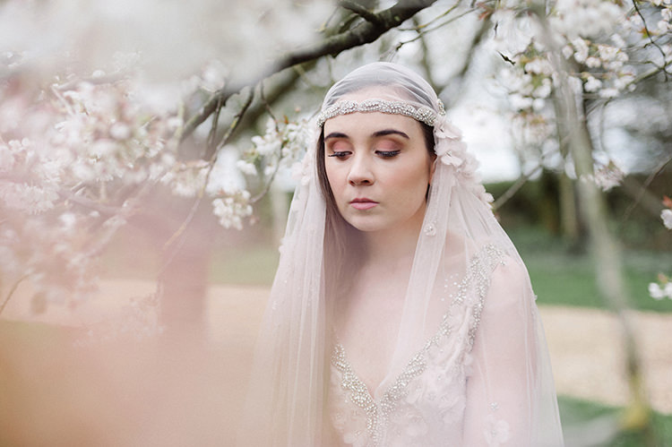 Juliet Cap Veil Bride Bridal Flowers Accessory Style Vintage Cherry Blossom Soft Spring Wedding Ideas http://www.photographybybea.co.uk/