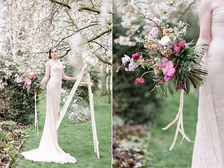 Ladder Bride Bridal Cherry Blossom Soft Spring Wedding Ideas http://www.photographybybea.co.uk/