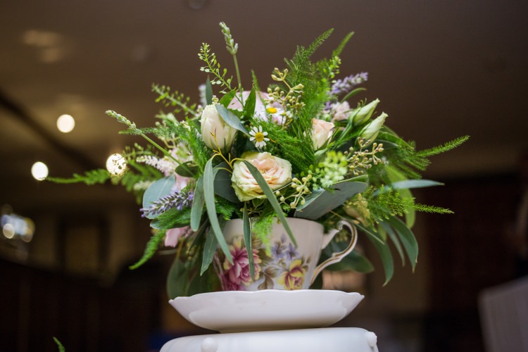 Cake Topper Teacup Floral Flowers Pretty Quirky Pastel Wedding http://www.happilyevercaptured.com/