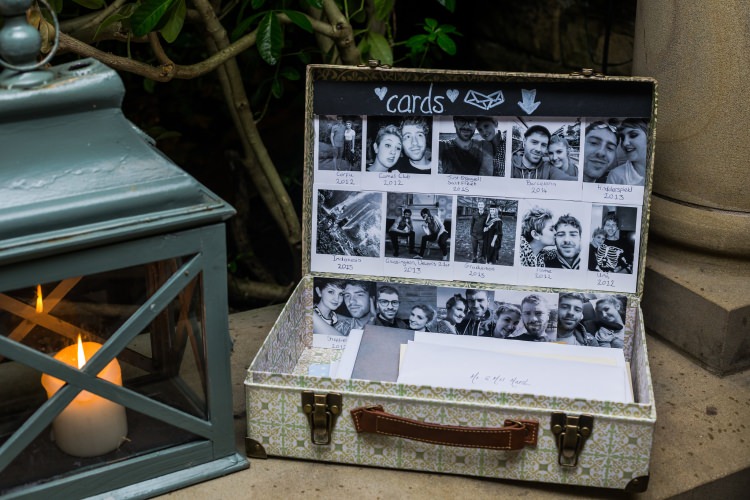Cards Suitcase Trunk Vintage Detail Decor Pretty Quirky Pastel Wedding http://www.happilyevercaptured.com/