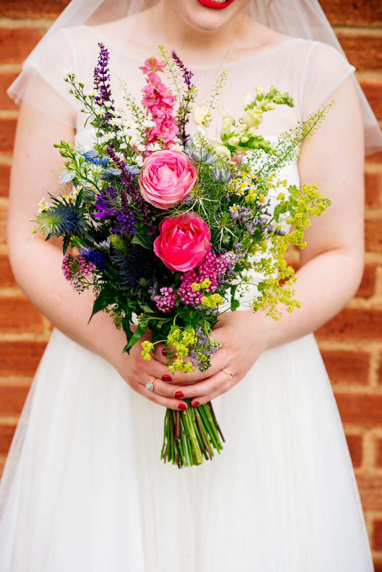 Bouquet Flowers Wild Natural Bride Bridal Rose Thistle Quirky Vintage Fun Loving Hall Wedding http://www.karolinasimankowicz.com/