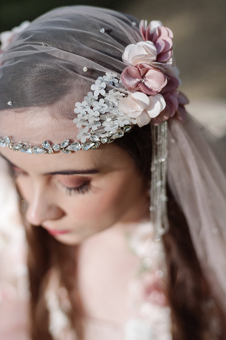 Juliet Cap Veil Bride Bridal Flowers Accessory Style Vintage Cherry Blossom Soft Spring Wedding Ideas http://www.photographybybea.co.uk/